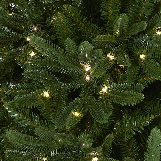 7ft. Pre-Lit Oregon Spruce Artificial Christmas Tree with Multifunction Warm White Microdot LED Lights with Instant Connect Technology